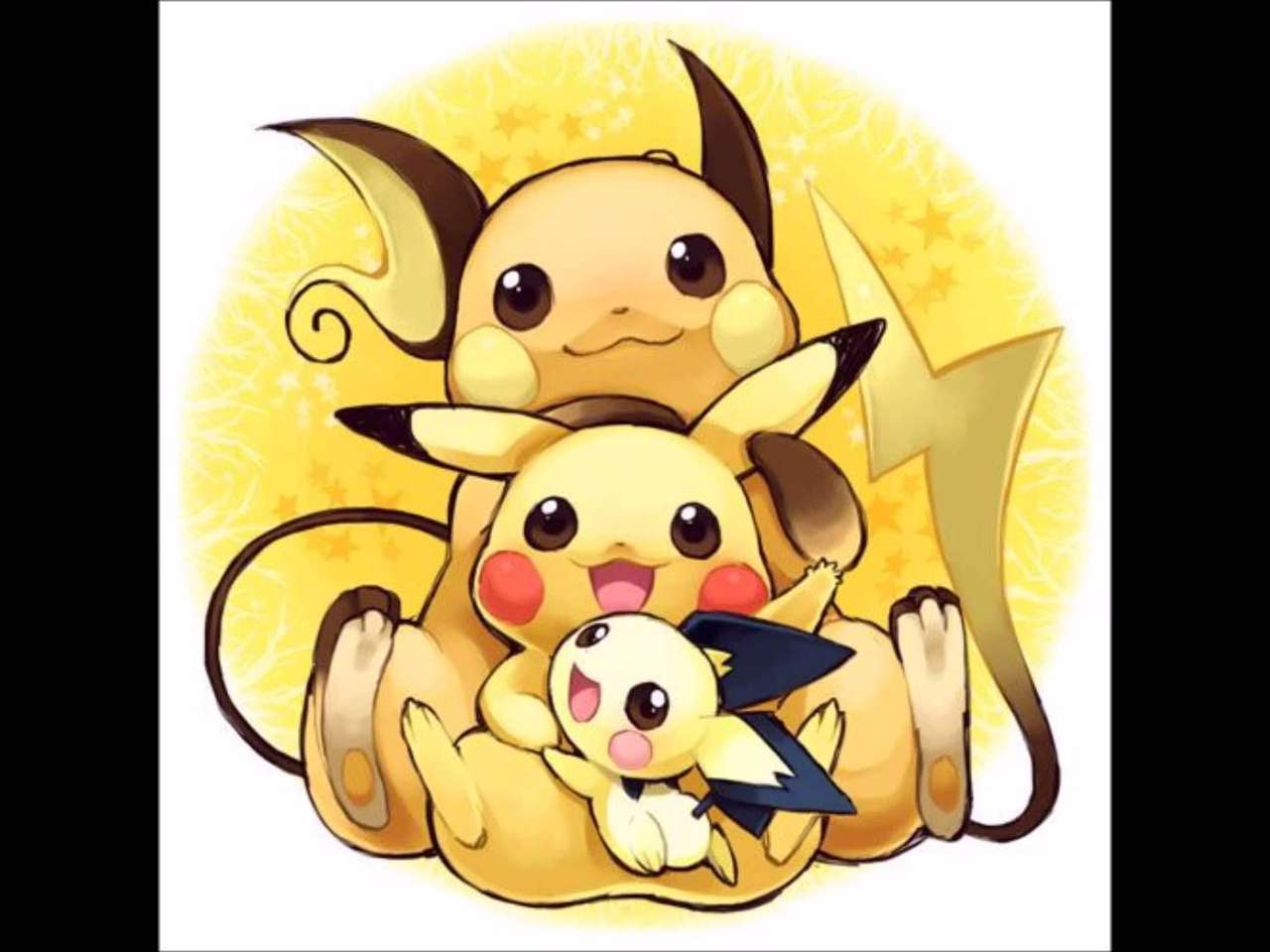 Pichu, Pikachu i Raichu puzzle online