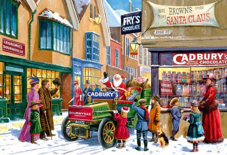 People go out to town for Christmas jigsaw puzzle