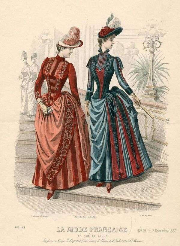 Damer i årets franska mode 1887 (1) pussel