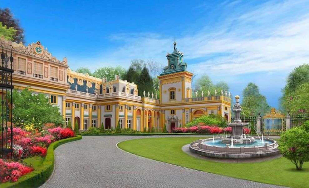 Piękny pałac z dużymi ogrodami #1 puzzle online