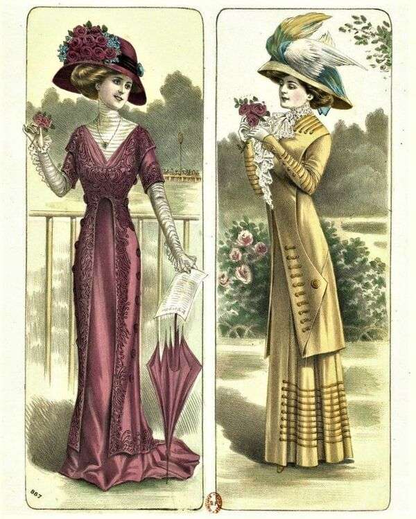 Panie we francuskiej modzie roku 1909 (1) puzzle online