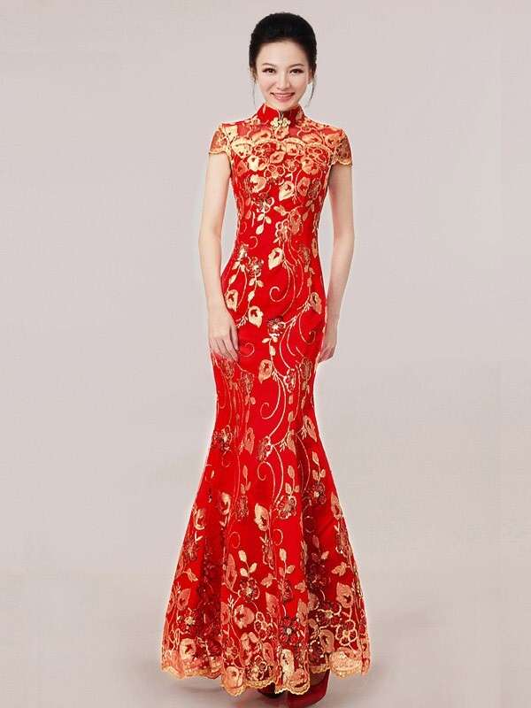 Dama w chińskiej sukni ślubnej Qipao #1 puzzle online