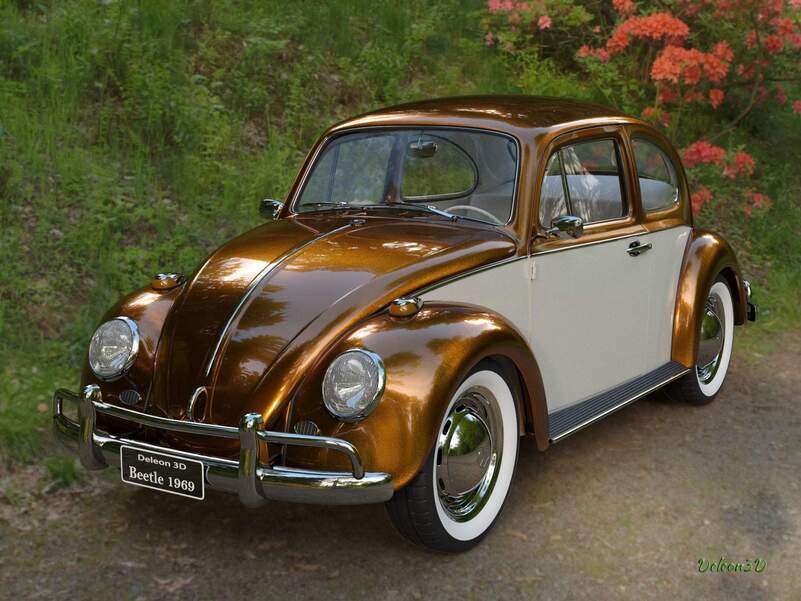 Samochód Volkswagen Beetle Rok 1969 puzzle online