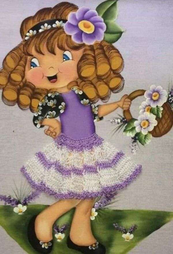 Diva dziewczyna liliowa sukienka puzzle online