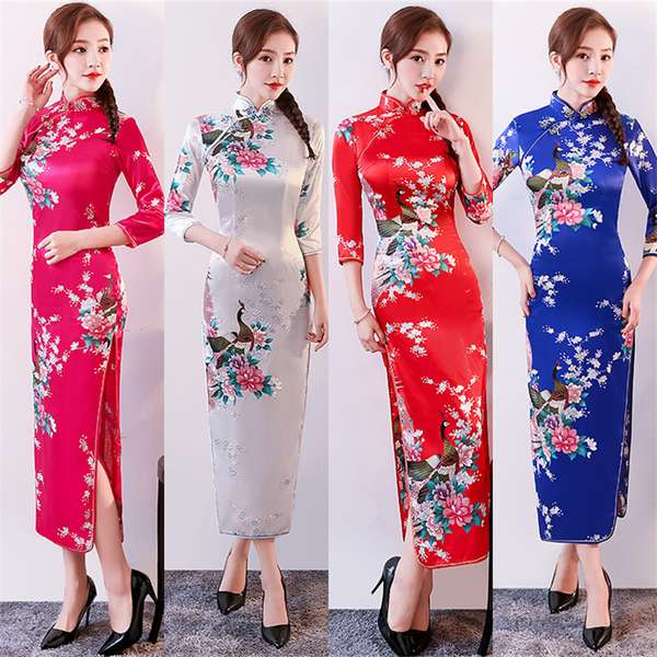 Damskie chińskie tradycyjne sukienki Cheongsam #3 puzzle online