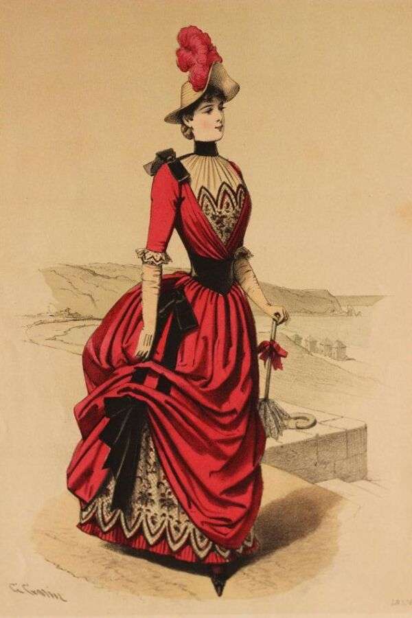 Dama z francuską modą Rok 1880 (3) puzzle online