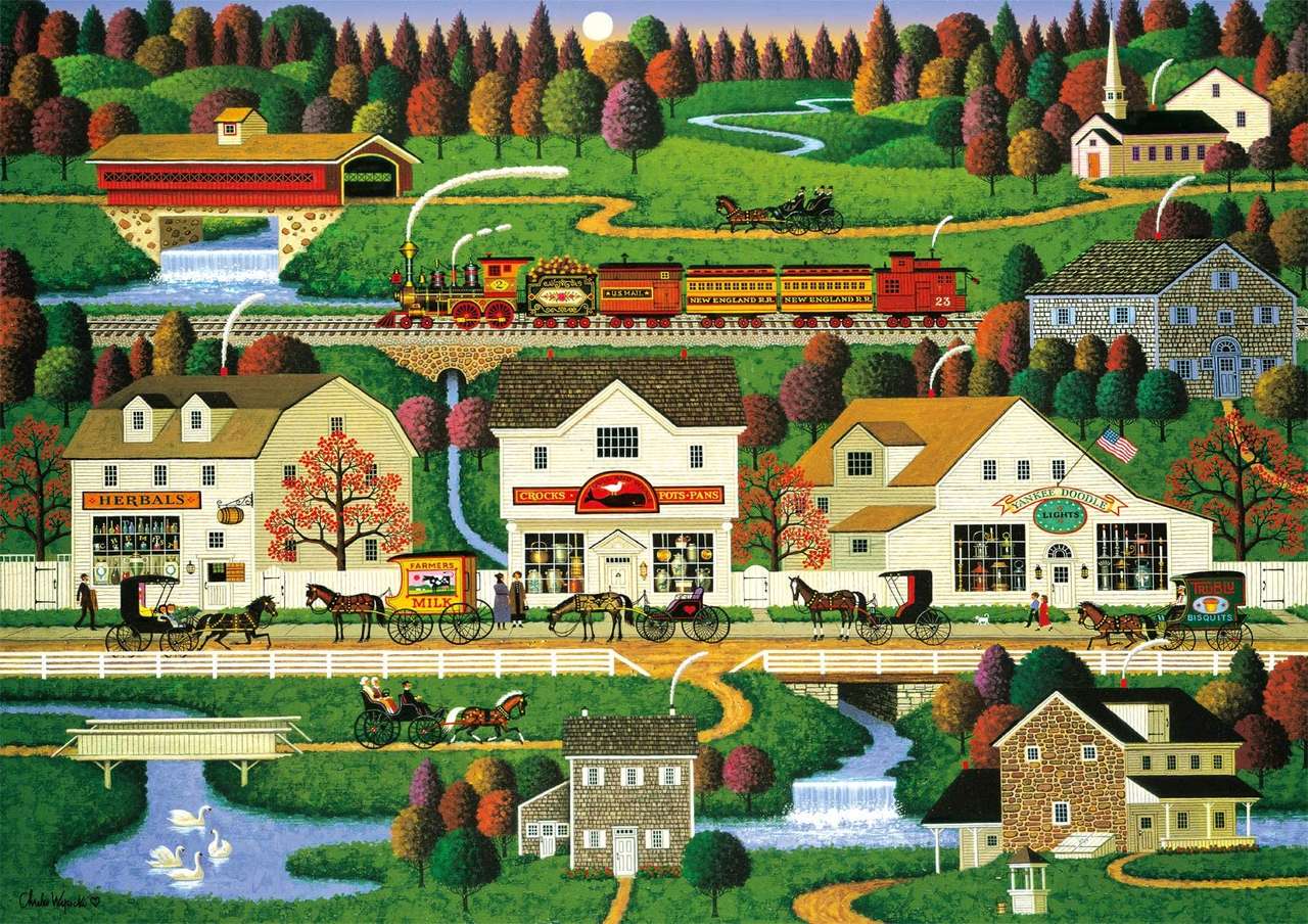 Een Amerikaans dorp legpuzzel