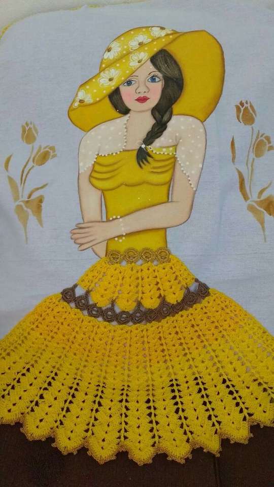 Diva dziewczyna żółta sukienka puzzle online