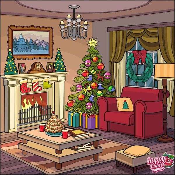 Piękny salon domu na Boże Narodzenie #22 puzzle online