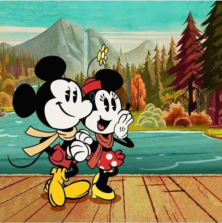 Mickey Mouse with his girlfriend Minnie jigsaw puzzle