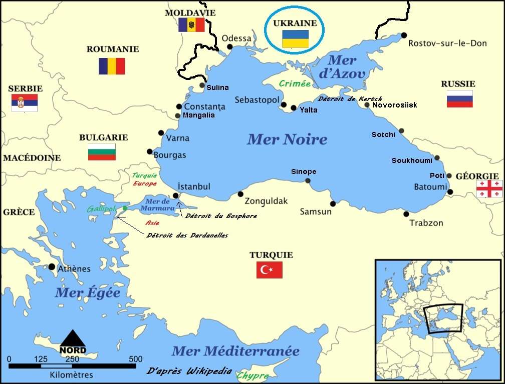 Mapa Morza Czarnego - Wojna ukraińsko-rosyjska puzzle online