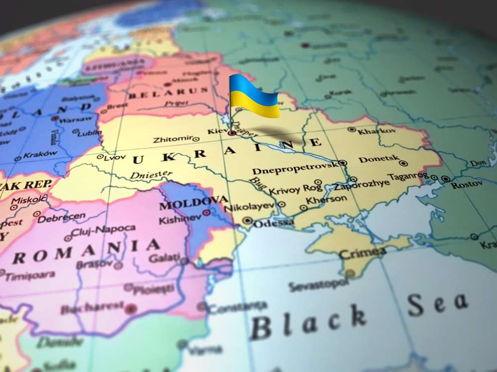 Położenie Ukrainy na mapie puzzle online