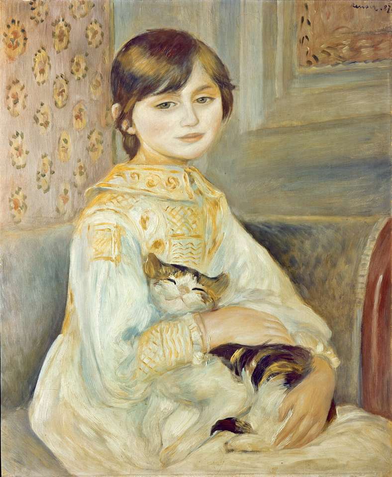 Pierre Auguste Renoir - Julie Manet z kotem puzzle online