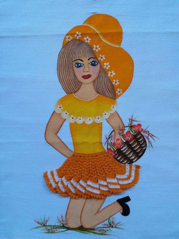 Diva dziewczyna pomarańczowy kapelusz puzzle online