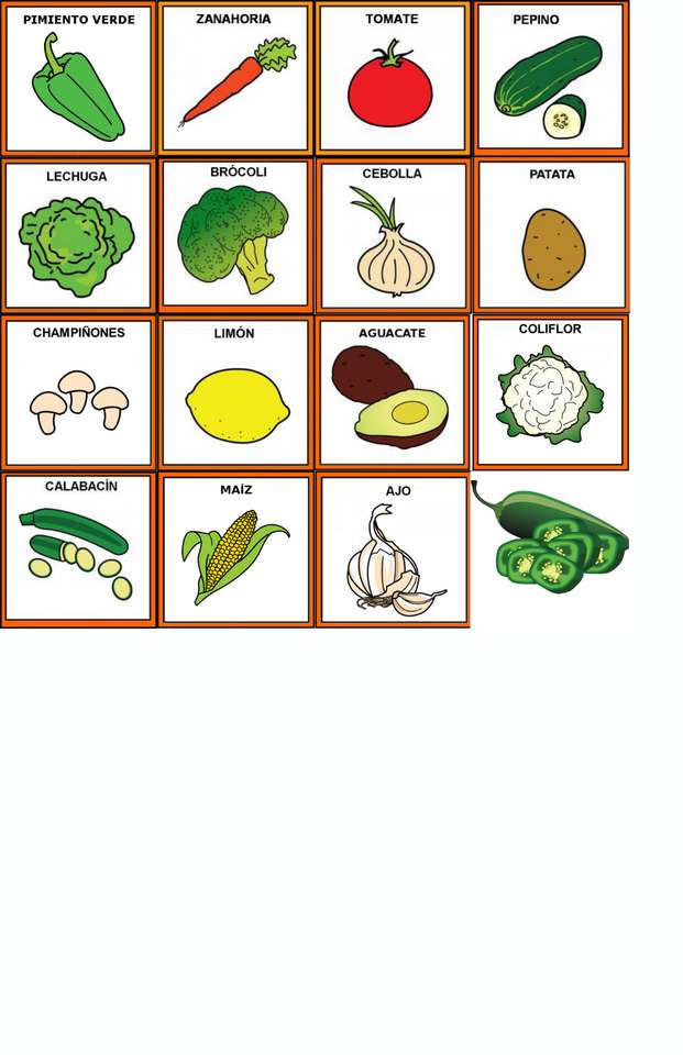 vegetables puzzle online