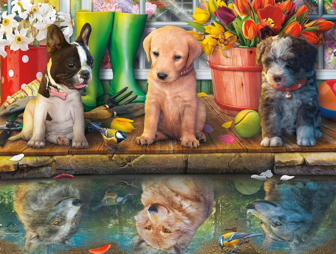 Życie psa Marzenia szczeniaka puzzle online