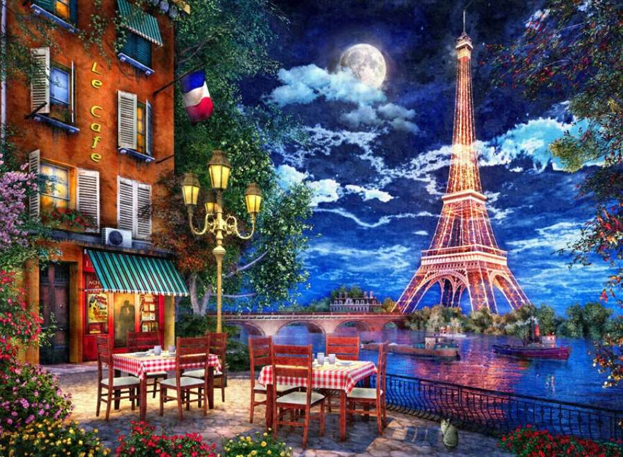 hotel w Paryżu w nocy? puzzle online