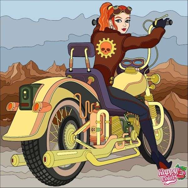 Dziewczyna na motocyklu #2 puzzle online
