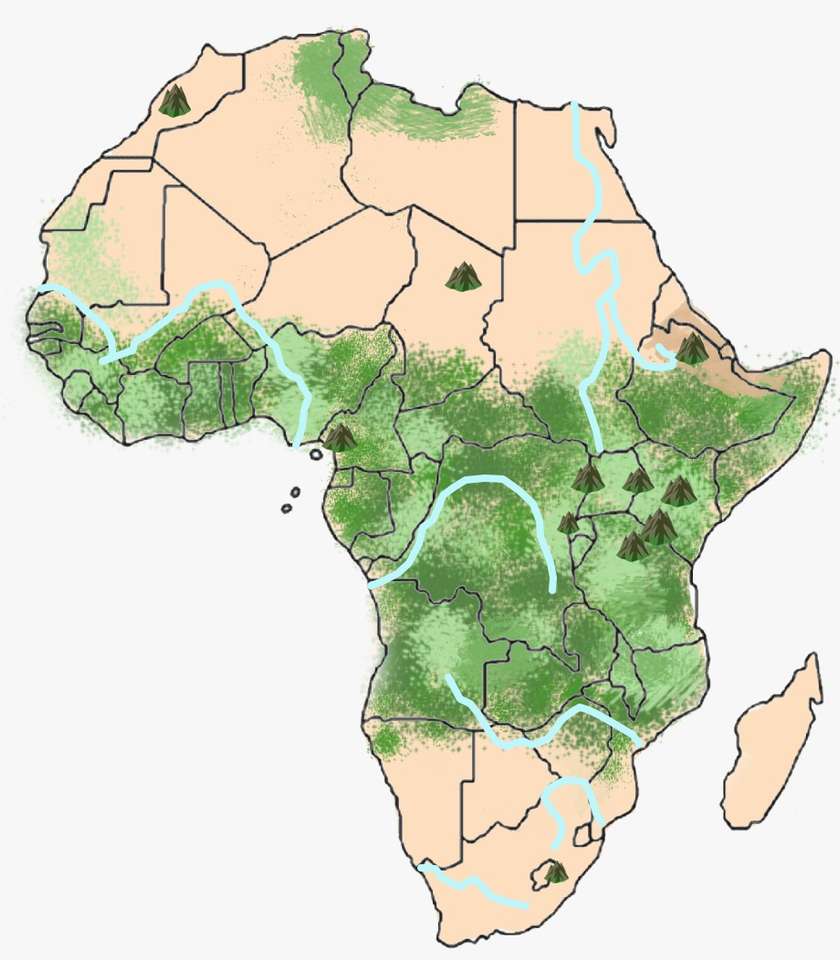 Rzeki i jeziora Afryki puzzle online