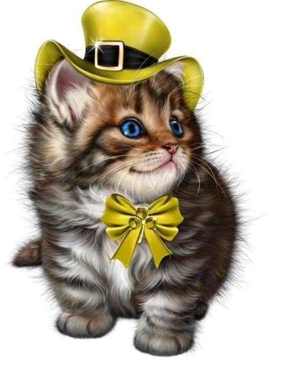 Kotek w żółtym kapeluszu #27 puzzle online