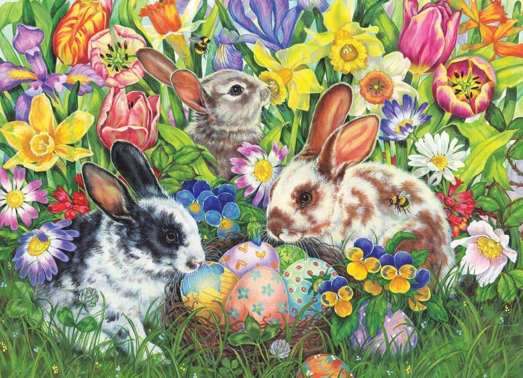 Wielkanocne króliki. puzzle online