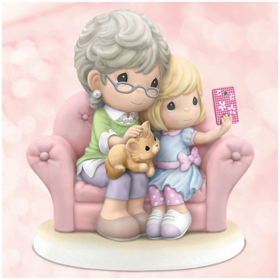 babcia z wnuczką na kanapie puzzle online