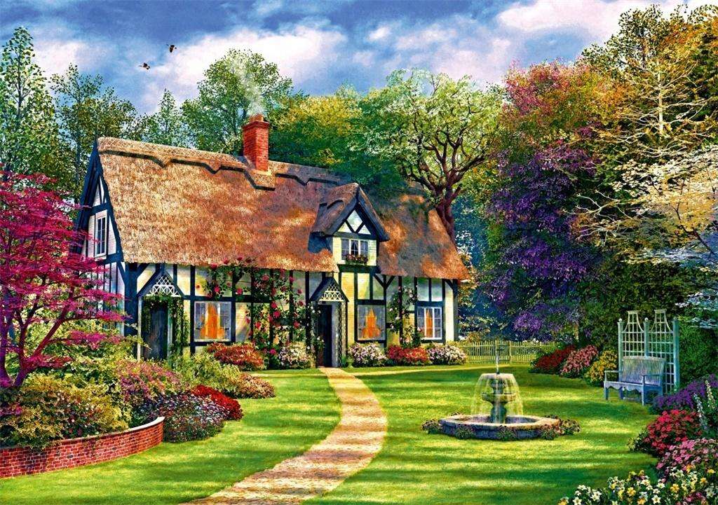 Dom pod strzechą w Anglii puzzle online