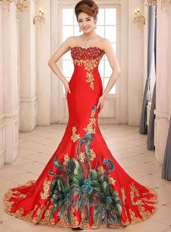 Damska w Ne Tiger Qipao China Fashion Dress #52 puzzle online