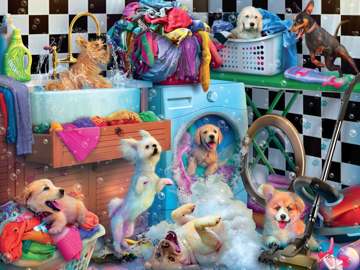 zwierzęta w pralni puzzle online