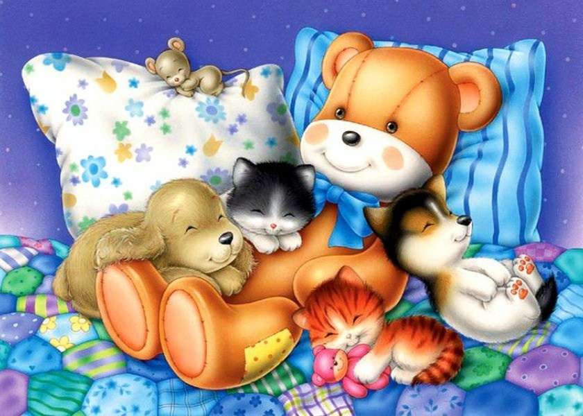 wszyscy śpią z niedźwiedziem puzzle online