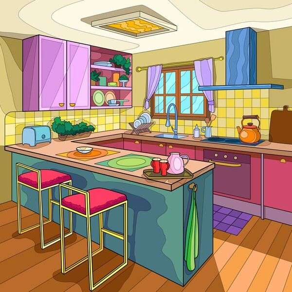 Ładna kuchnia domu #29 puzzle online
