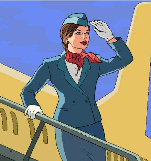 Stewardessa przylatująca z lotu puzzle online