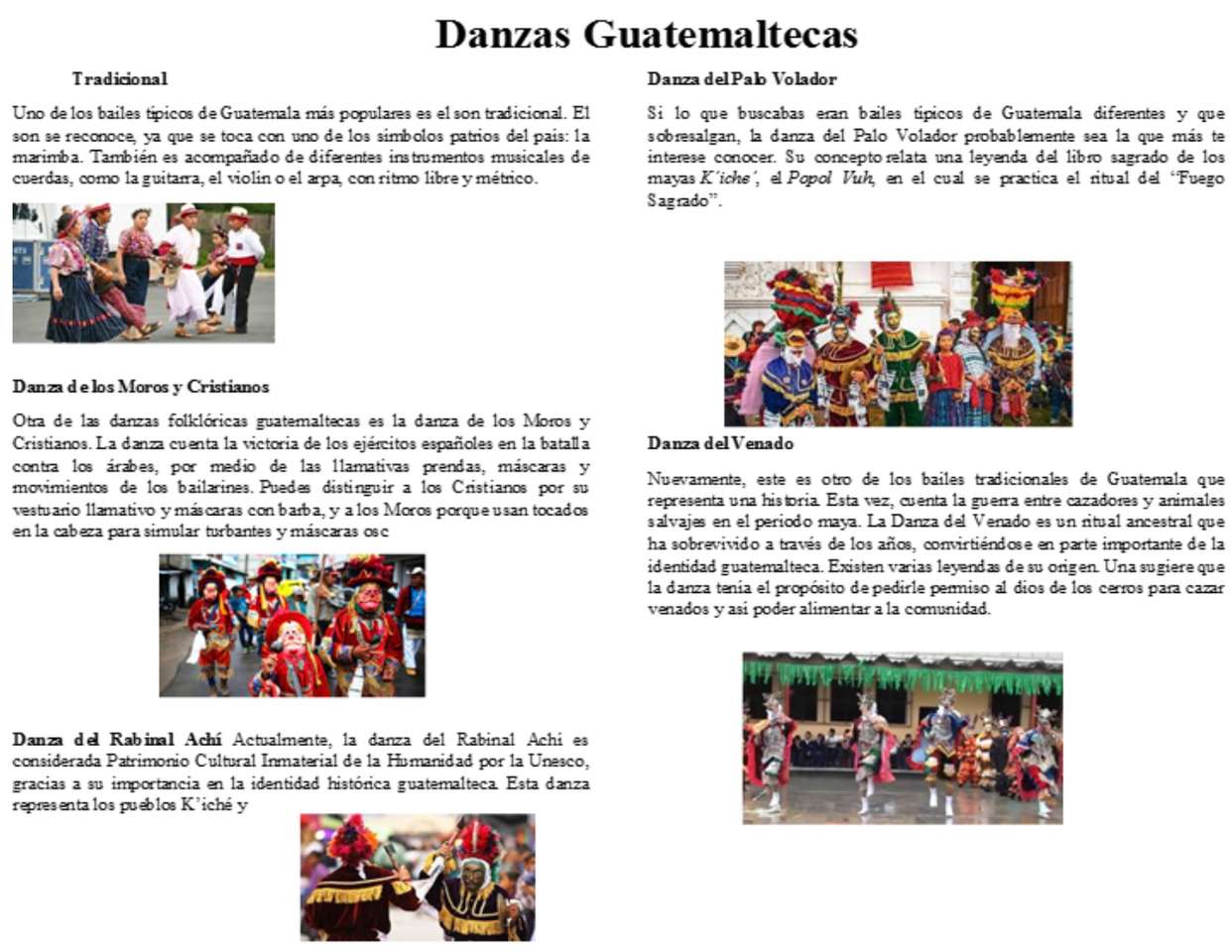 Tańce gwatemalskie puzzle online