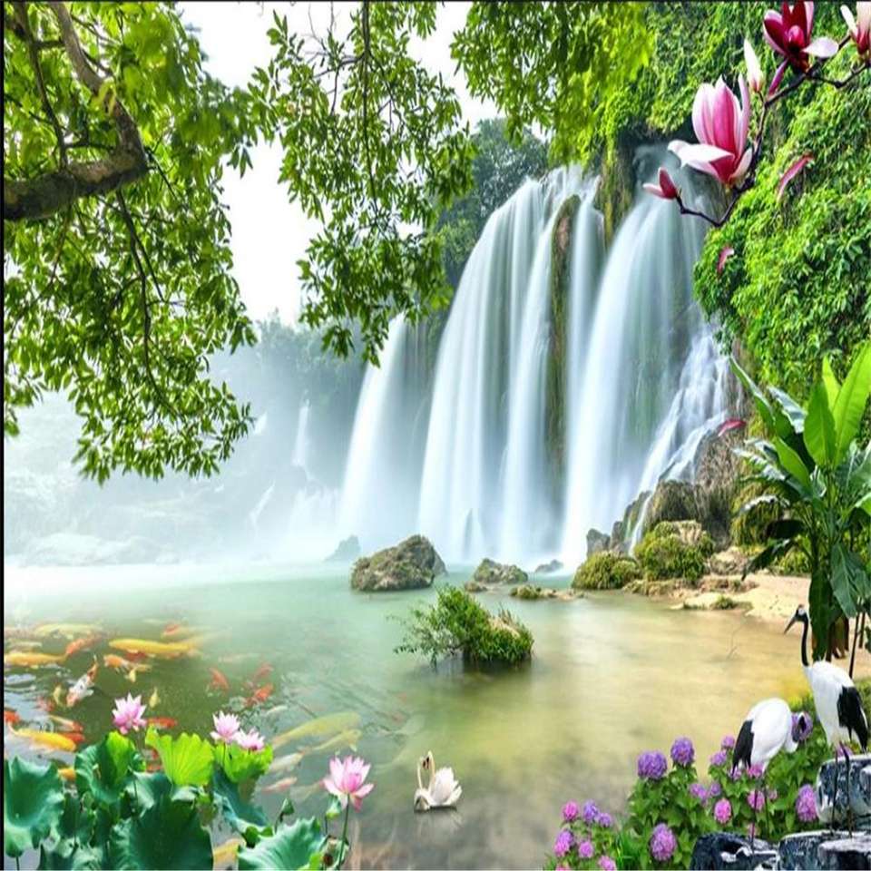 Wodospad, jezioro puzzle online