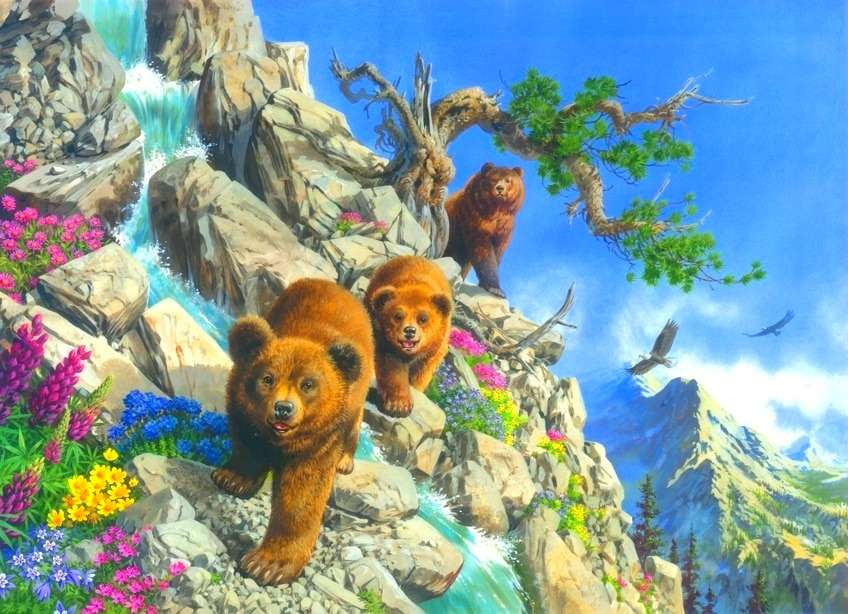 niedźwiedzie na górze puzzle online