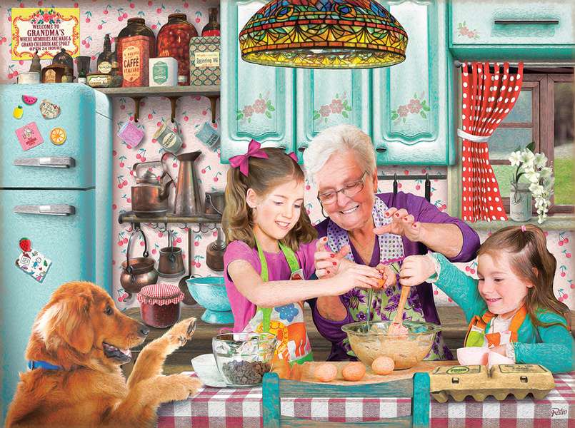 Babcia przygotowuje desery puzzle online