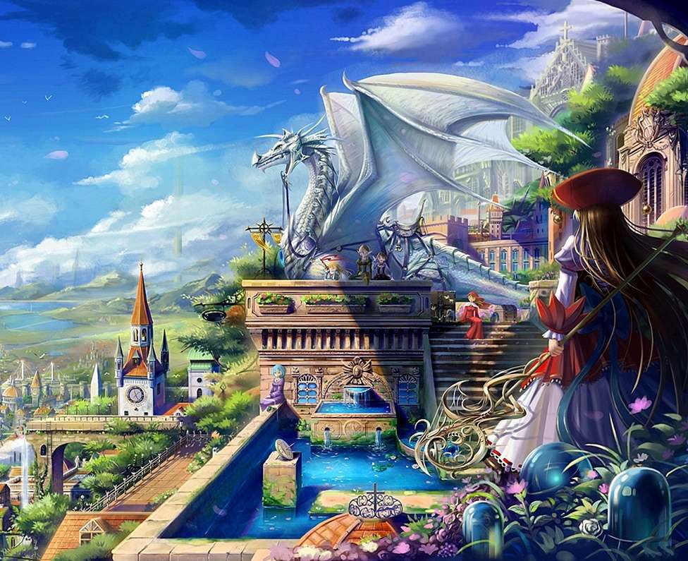 ilustracja krajobraz fantasy puzzle online