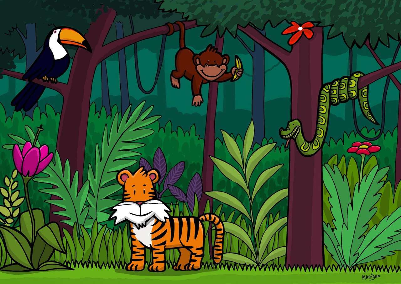 dżungla - zwierzęta puzzle online