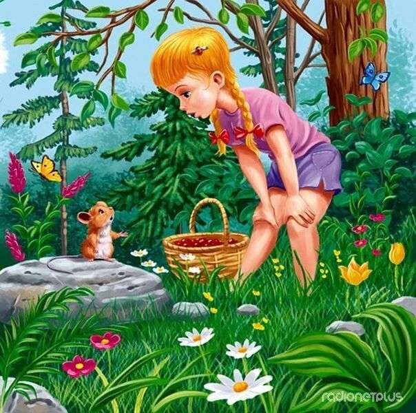 mała dziewczynka w lesie puzzle online