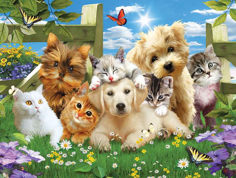 Psy w ogrodzie #60 puzzle online