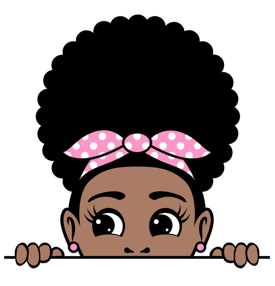 Ilustracja afro puff bandana girl puzzle online