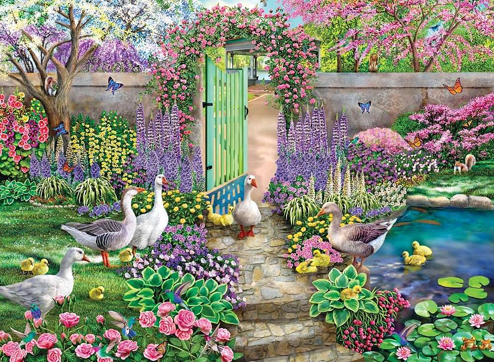 kaczuszki w ogrodzie puzzle online