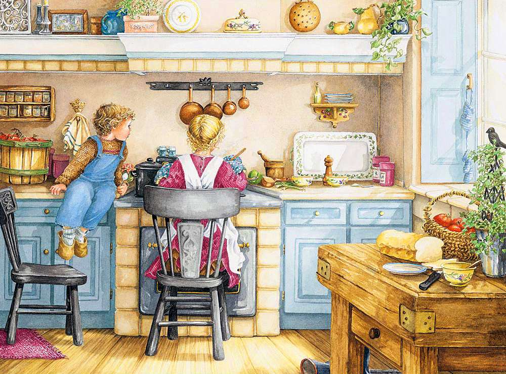 Dzieci w kuchni puzzle online