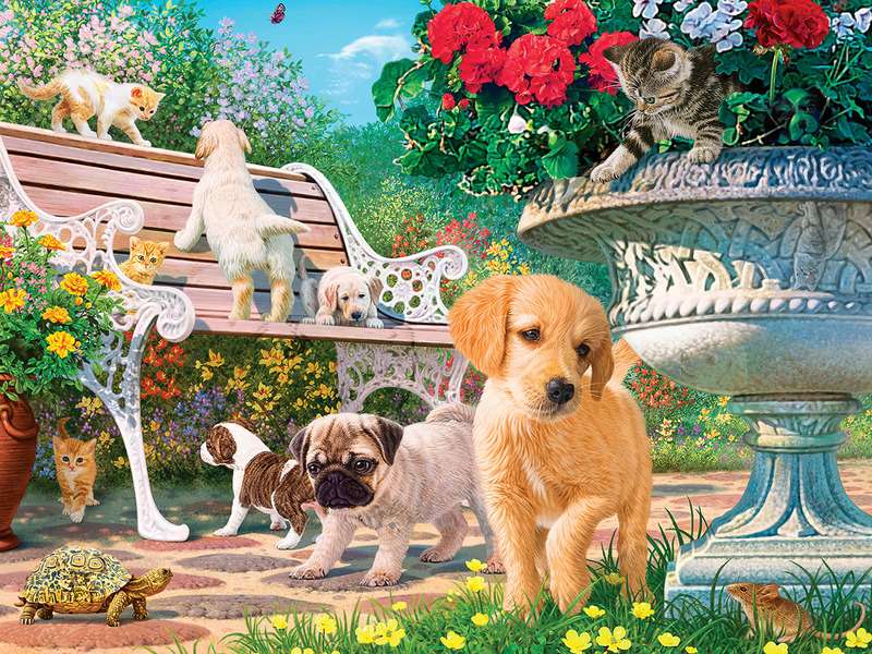Psy w ogrodzie #70 puzzle online