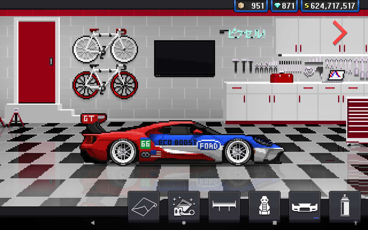 Samochód wyścigowy Pixel Ford GT Le Mans Car puzzle online