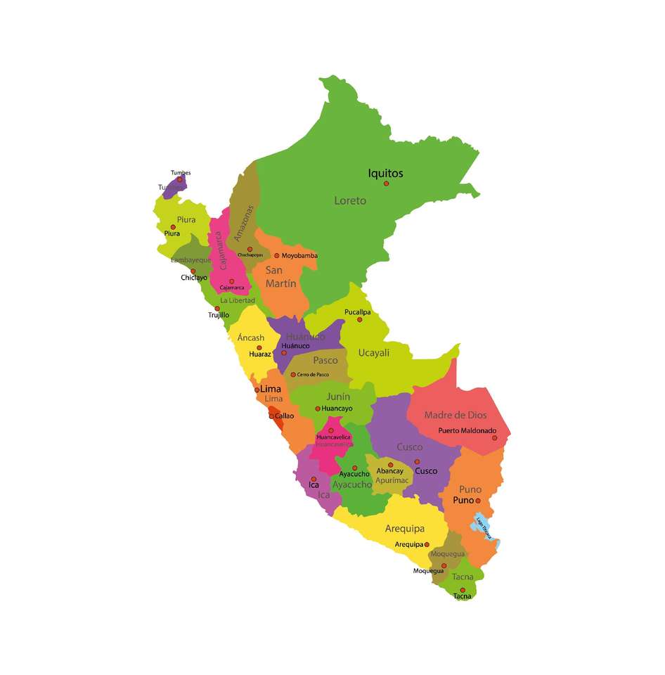 Polityczna mapa Peru puzzle online