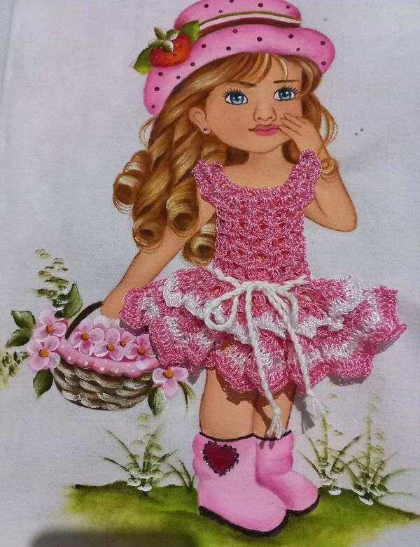 Dziewczyna Diva różowa sukienka puzzle online