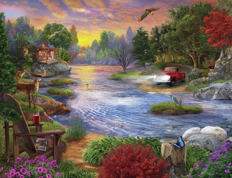 Płynie rzeka. puzzle online