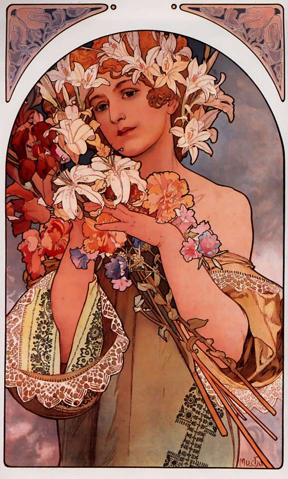 Alfons Mucha: Flowers puzzle online