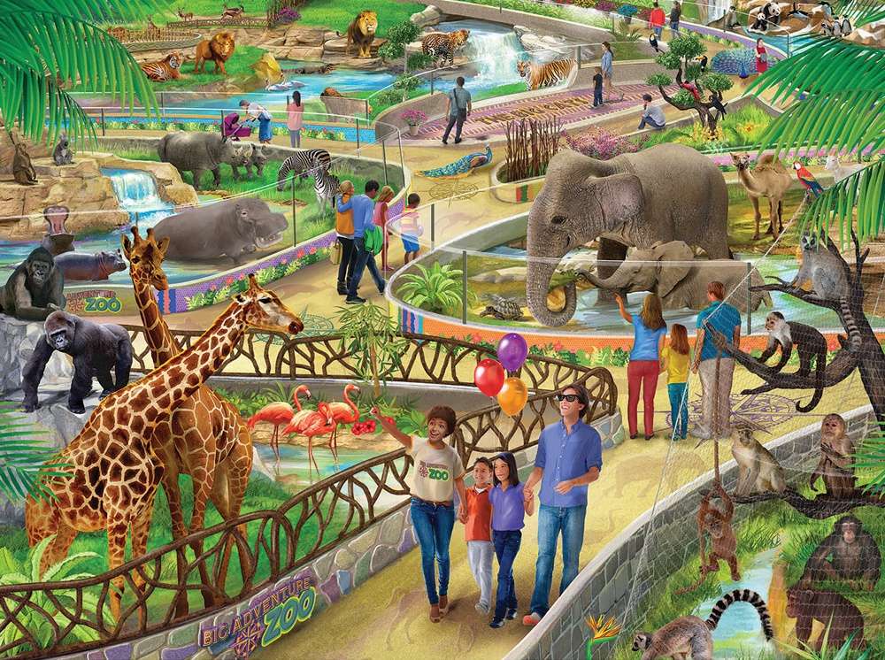 dzień w zoo puzzle online